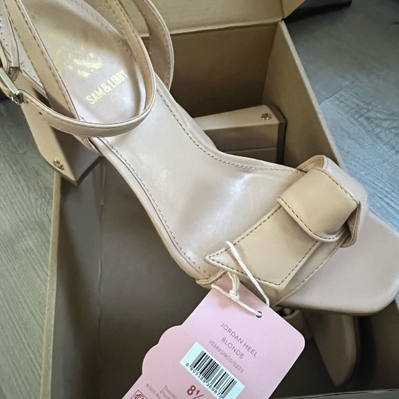 Nib nwt Sam & Libby heeled sandals ankle strap bow 8.5 - Picture 3 of 4